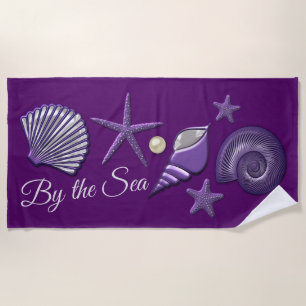 Seashells of Purple Beach Towel