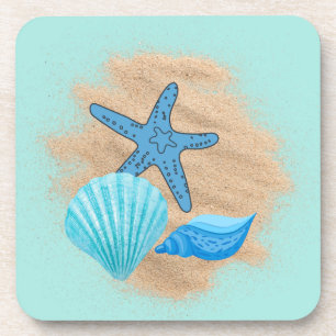 Seashells on a Beach Coasters