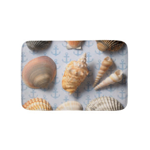Seashells On Anchor Backdrop Bath Mat
