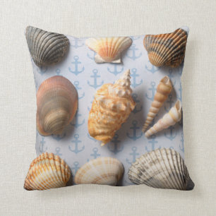 Seashells On Anchor Backdrop Cushion