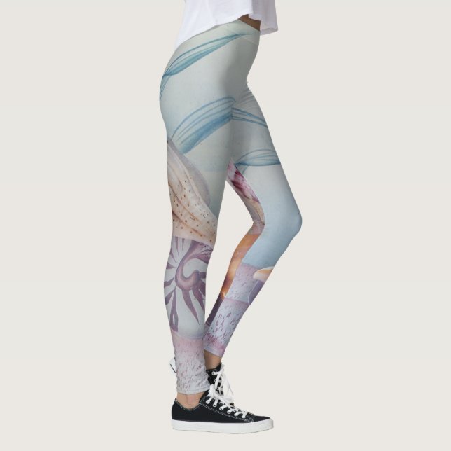 Seashells on custom print leggings (Right)
