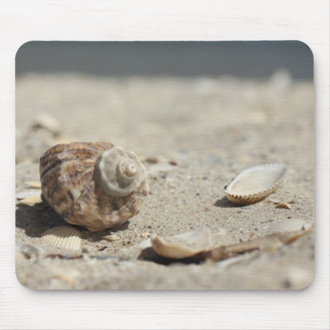 Seashells On Sand By The Sea Mouse Pad (Front)