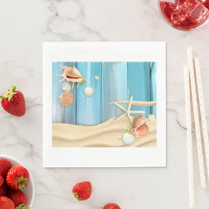 Seashells On Sand Napkin
