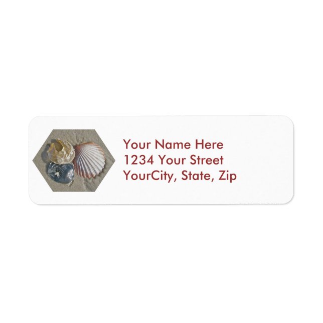 Seashells on the Beach Address Label Return Address Label (Front)