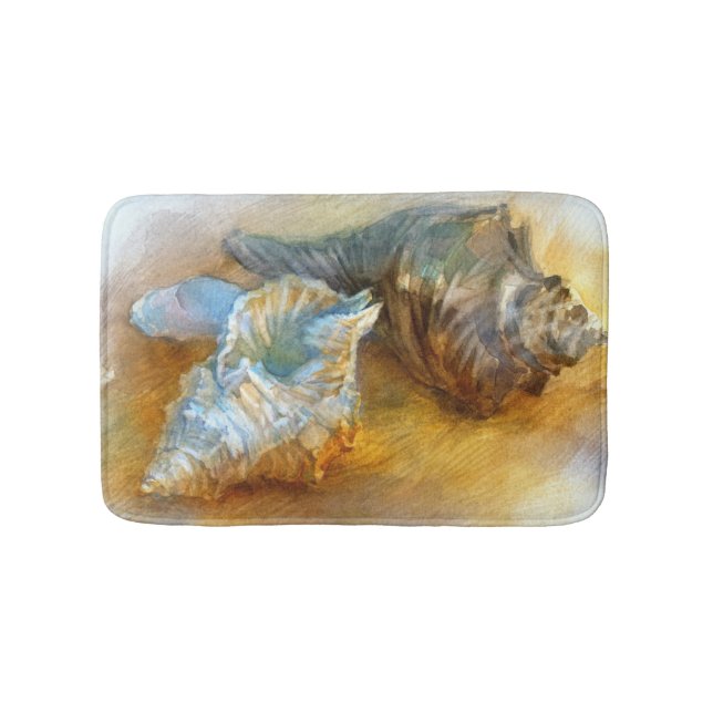 Seashells on the beach bath mat (Front)