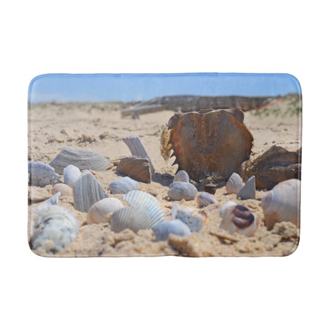 Seashells on the Beach by Shirley Taylor Bath Mat (Front)