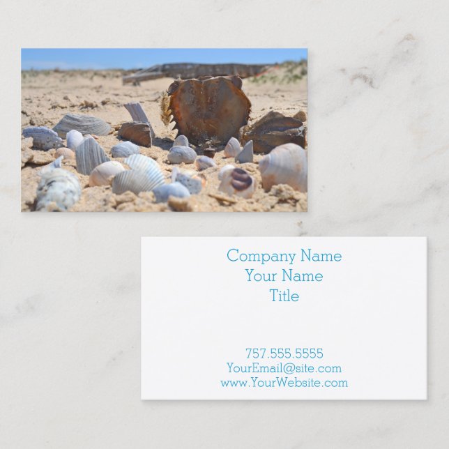 Seashells on the Beach by Shirley Taylor Business Card (Front/Back)