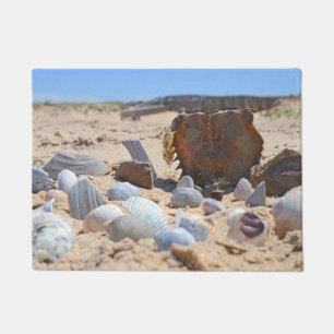 Seashells on the Beach by Shirley Taylor Doormat