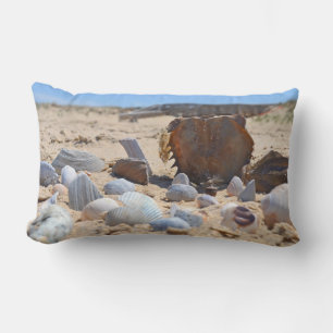 Seashells on the Beach by Shirley Taylor Lumbar Cushion