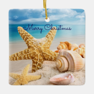 Seashells on the beach Christmas Ornament