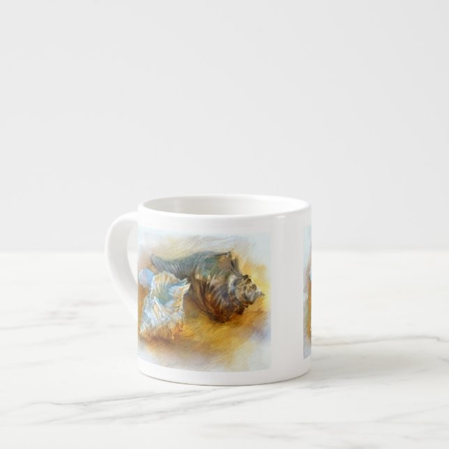 Seashells on the beach espresso cup (Front Left)