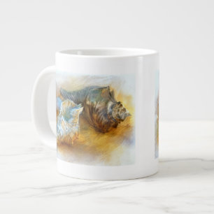 Seashells on the beach large coffee mug