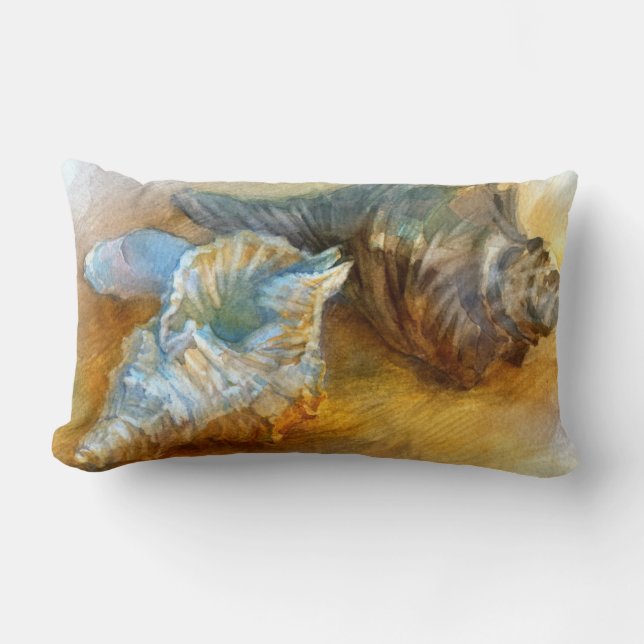Seashells on the beach lumbar cushion (Front)