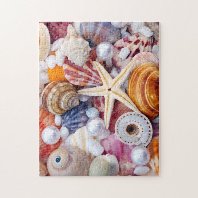 Seashells on the beach puzzle (Vertical)