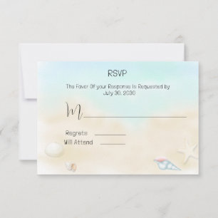 Seashells on the Beach Wedding RSVP Card