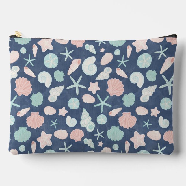 seashells pattern accessory pouch (Front)
