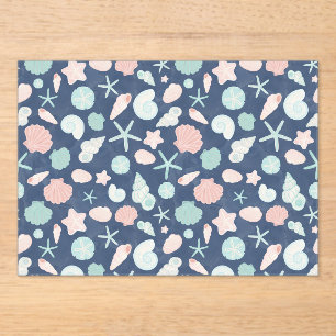 seashells pattern acrylic invitations