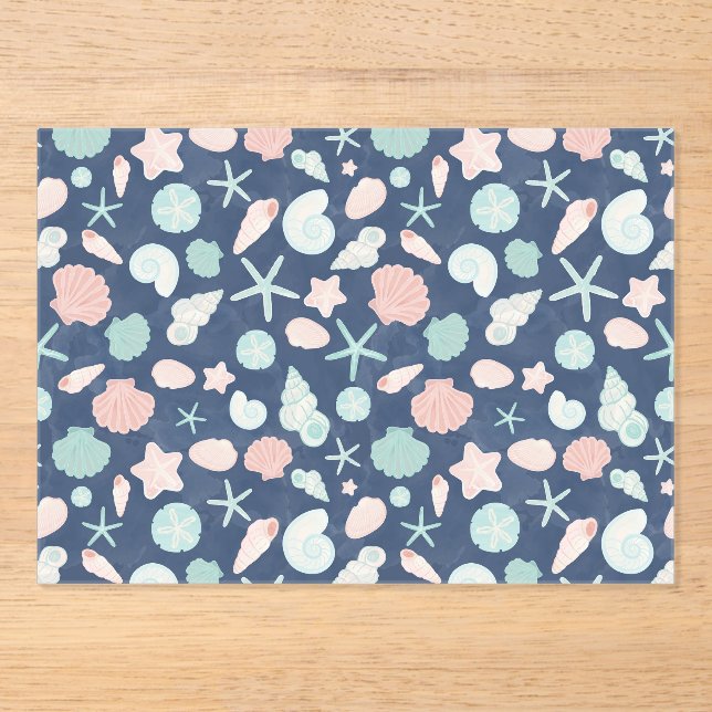 seashells pattern acrylic invitations (Front)