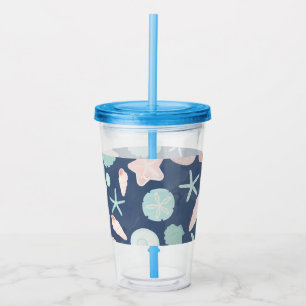 seashells pattern acrylic tumbler