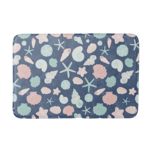 seashells pattern bath mat