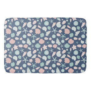 seashells pattern bath mat