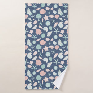 seashells pattern bath towel