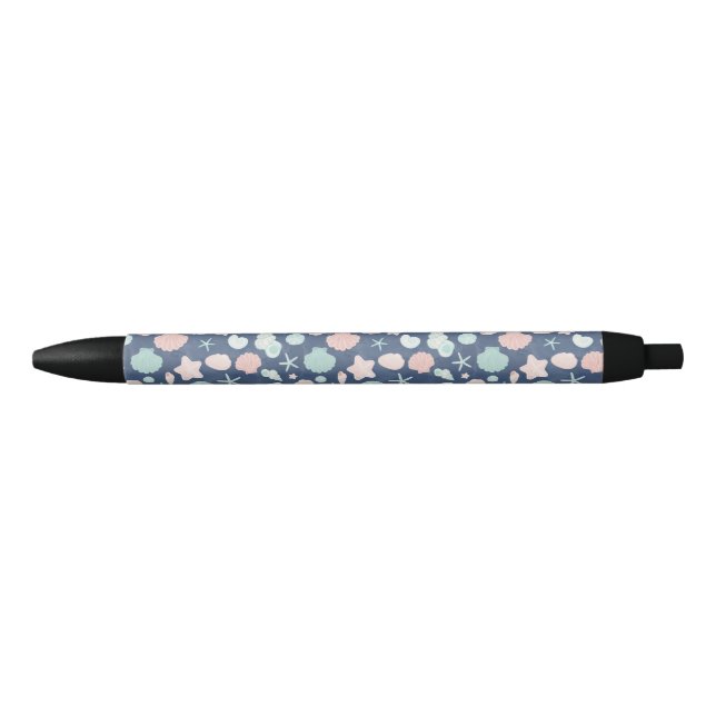 seashells pattern black ink pen (Front)
