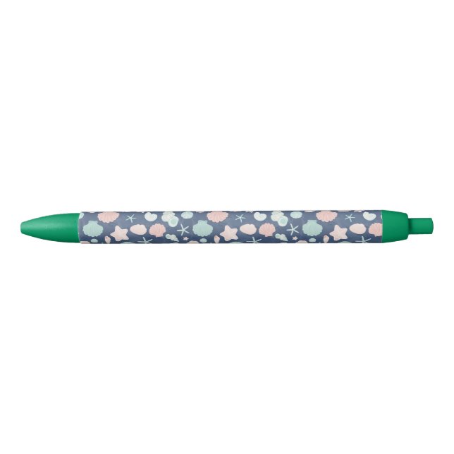 seashells pattern black ink pen (Front)