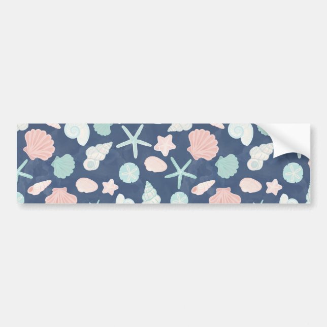 seashells pattern bumper sticker (Front)
