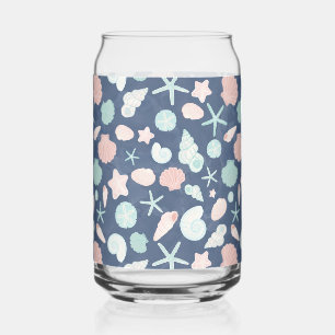 seashells pattern can glass