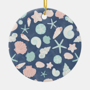 seashells pattern ceramic ornament