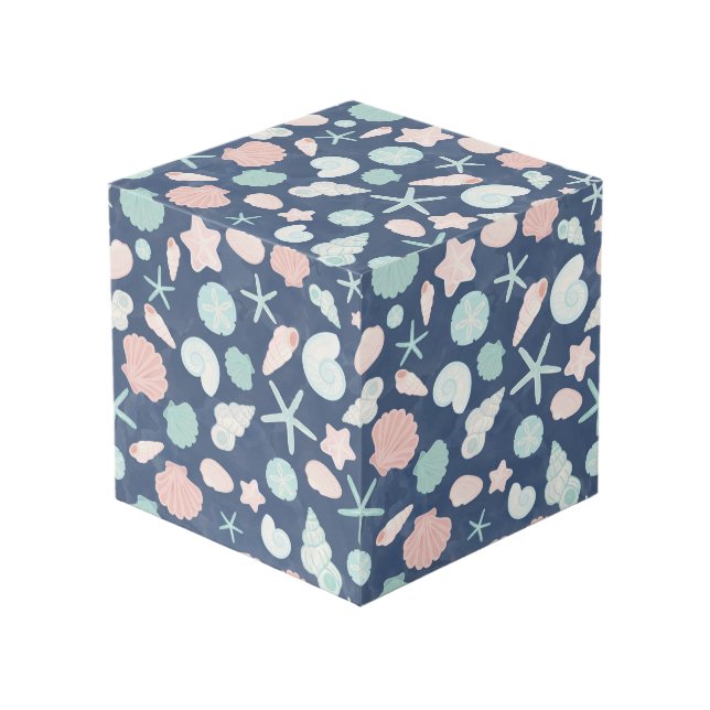 seashells pattern cube (Front Angled)