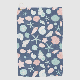 seashells pattern golf towel