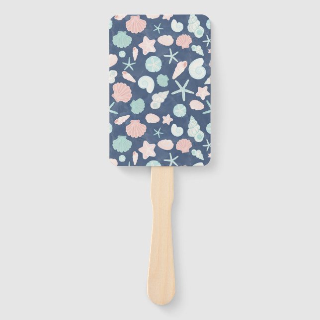 seashells pattern hand fan (Front)