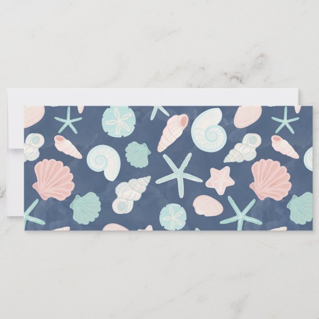 seashells pattern holiday card (Front)