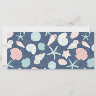 seashells pattern holiday card