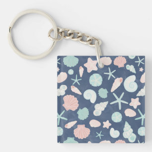 seashells pattern key ring