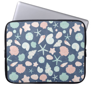 seashells pattern laptop sleeve