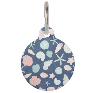 seashells pattern pet tag
