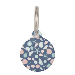seashells pattern pet tag