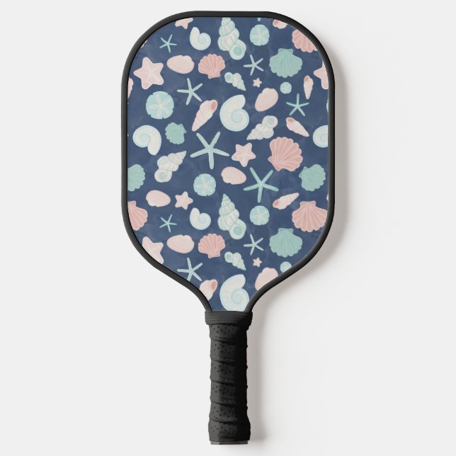 seashells pattern pickleball paddle (Front)
