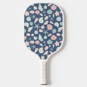 seashells pattern pickleball paddle