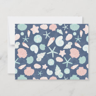 seashells pattern postcard