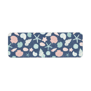 seashells pattern return address label