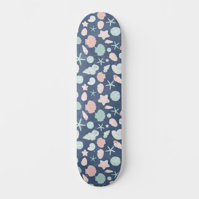 seashells pattern skateboard (Front)