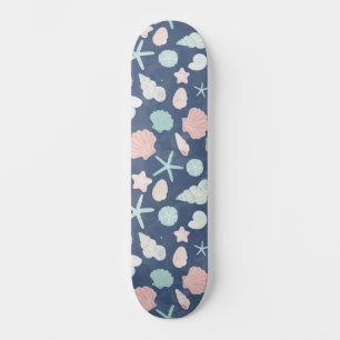 seashells pattern skateboard