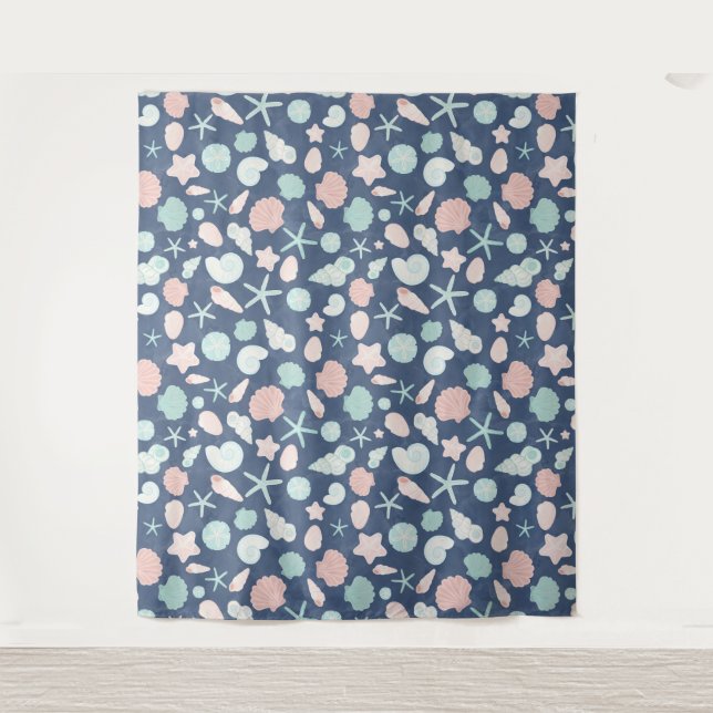 seashells pattern tapestry (Front)