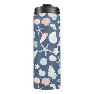 seashells pattern thermal tumbler