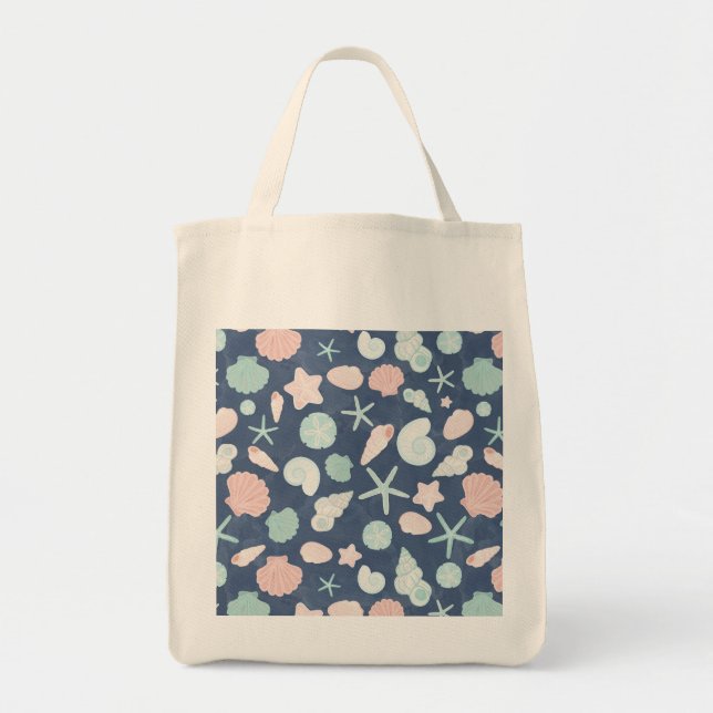 seashells pattern tote bag (Front)