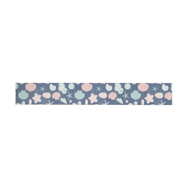seashells pattern wrap around label (Individual)